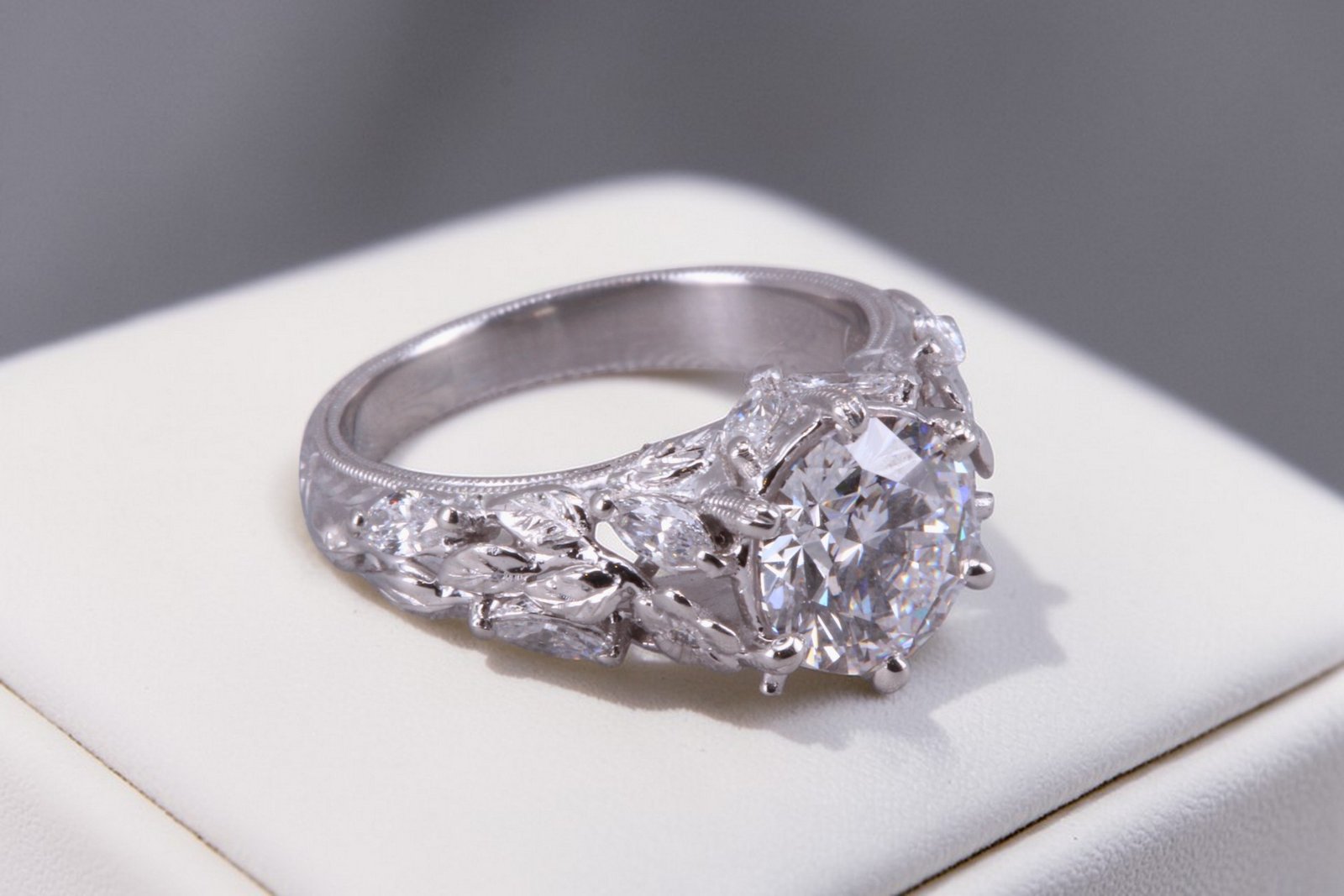 Vintage style designer engagement ring for Encinitas brides